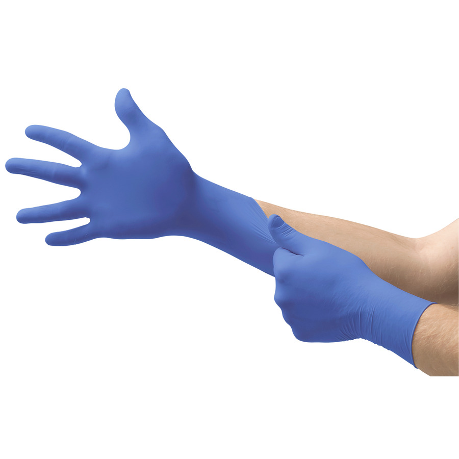 Ansell UF-524-M Gloves, Powder Free, Unlined, Disposable, Cobalt Blue, Medium, 300/Pk