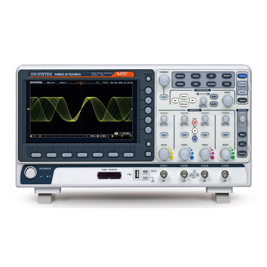 Instek MSO-2104EA Digital Storage Oscilloscope,4/16 CH, 100 MHz, 1 GS/s, AWG, MSO-2000EA Series