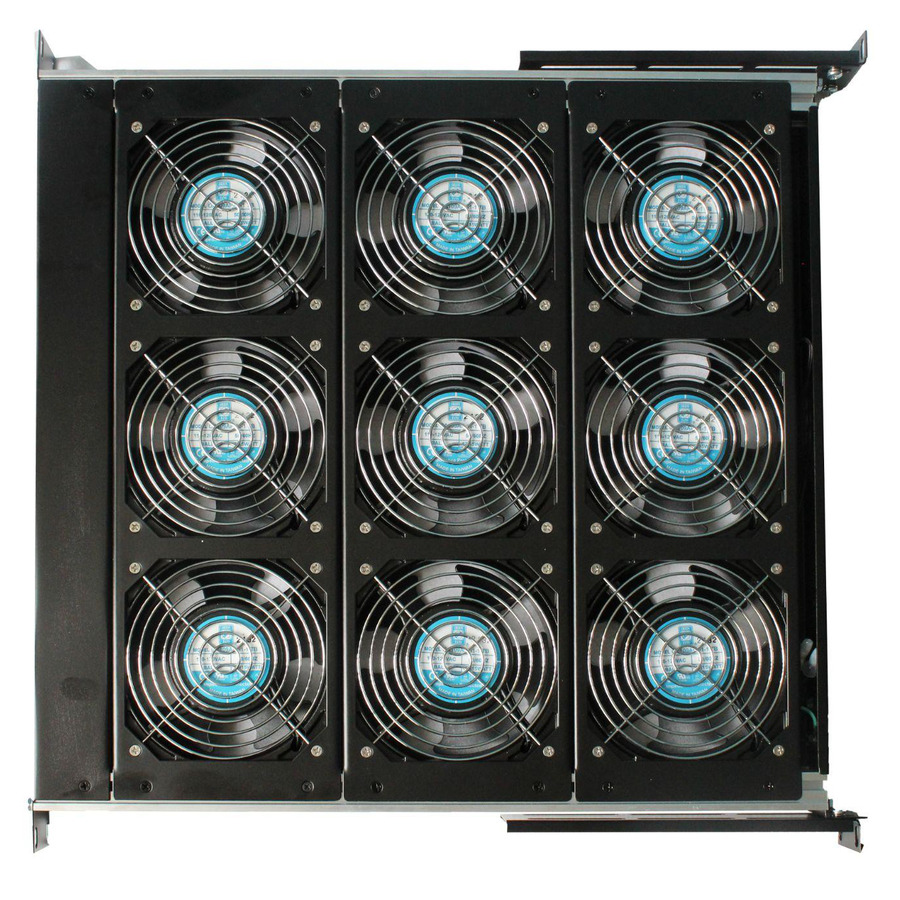 Orion Fans OA900-DV AC Fan Tray, 115/230V Dual Voltage, 990CFM, 9 Units, Black, OA900-DV Series