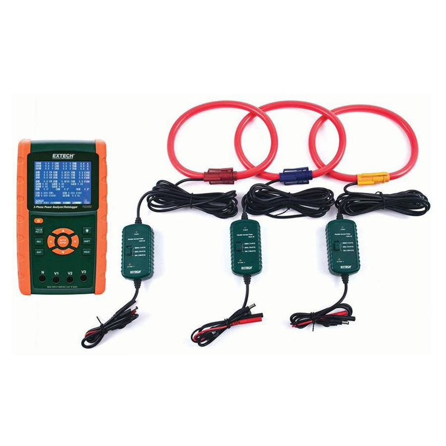 Extech PQ3450-30-NIST Datalogging Power Analyzer Kit, 3000A with NIST