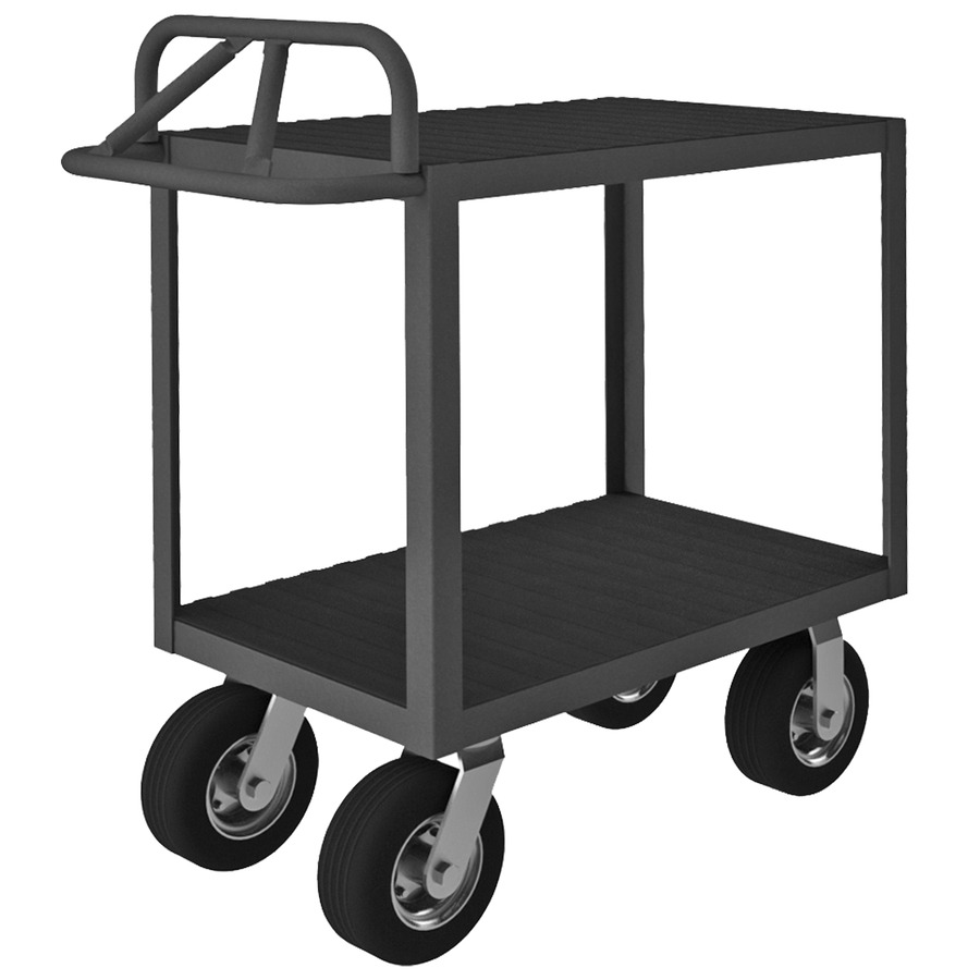 Durham Mfg RICE-3036-2-8SPN-95 Instrument Cart, 2 Shelves, Non-Slip Vinyl Matting, Gray, 30in x 36in