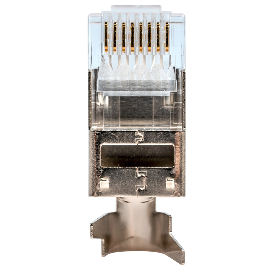 Jonard Tools RJ456A-SC Modular Connectors, Pass-Through, Nickel-Plated Brass Shield, 100/pk