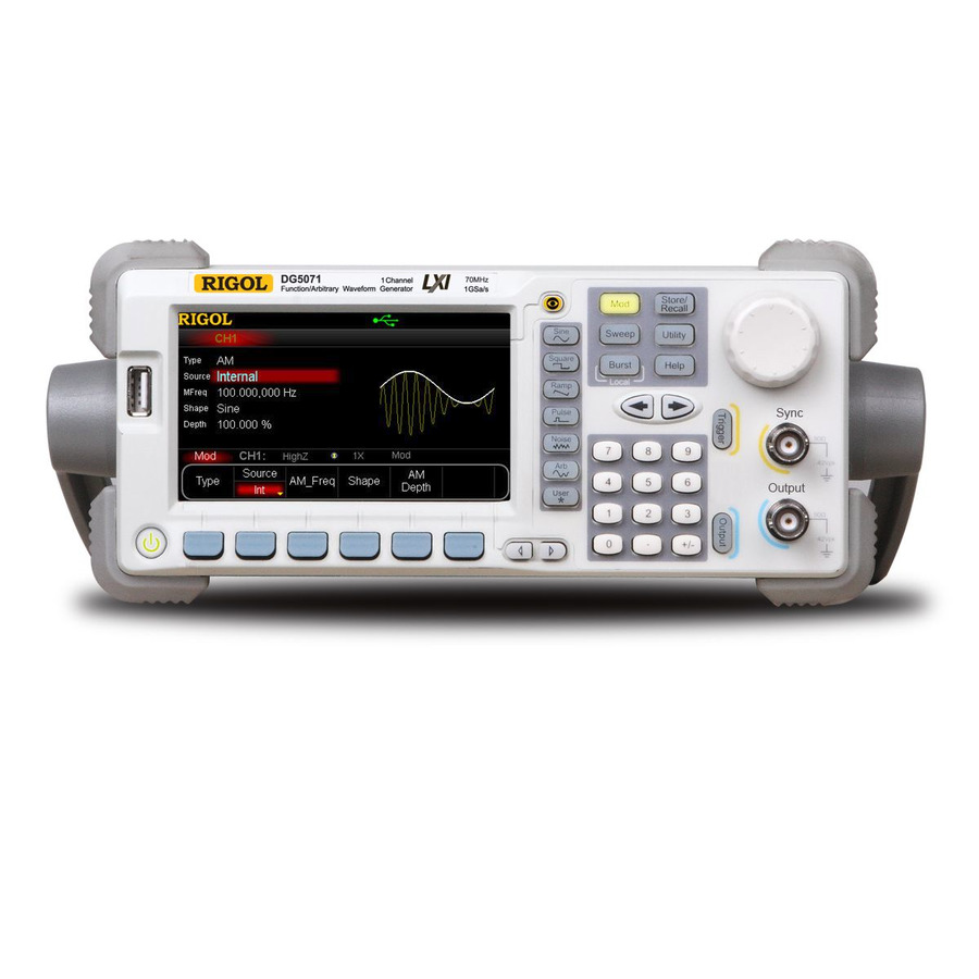 RIGOL DG5071 Arbitrary Waveform Generator, 70 MHz, 1 Channel, 1 GS/s, 14bit Resolution, 128 Mpts, DG5000 Series