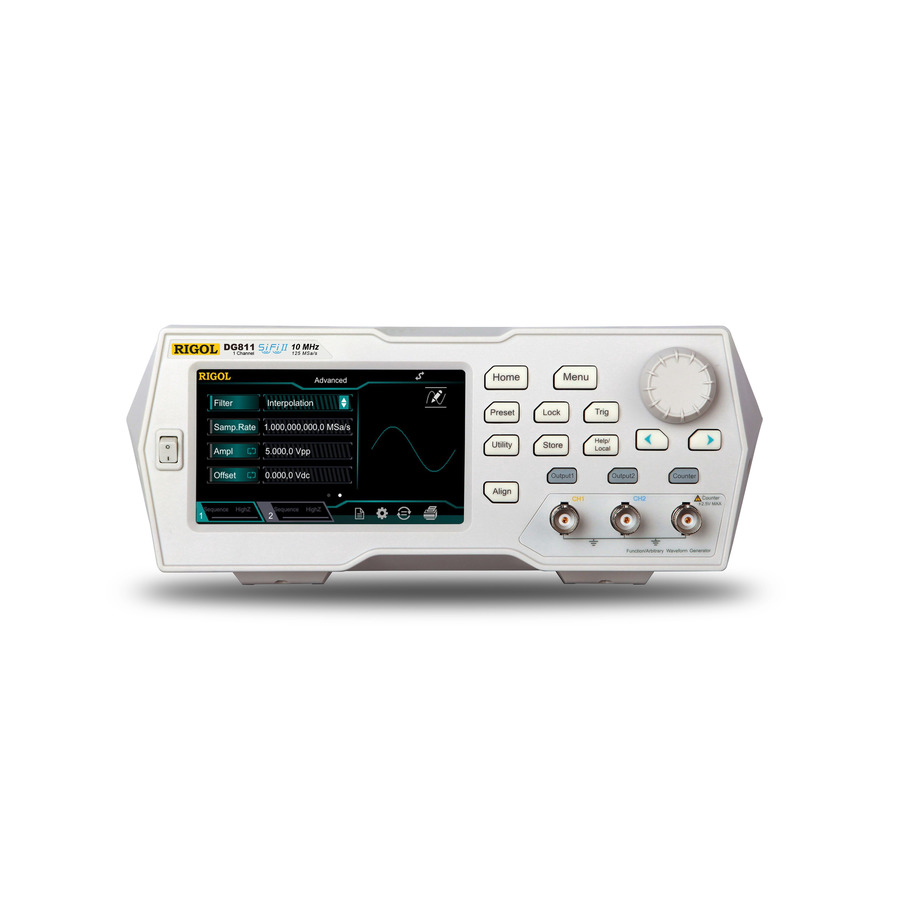 RIGOL DG811 Arbitrary Waveform Generator, 10 MHz, 1 Channel, 125 MS/s, 16bit, 2 Mpts, DG800 Series