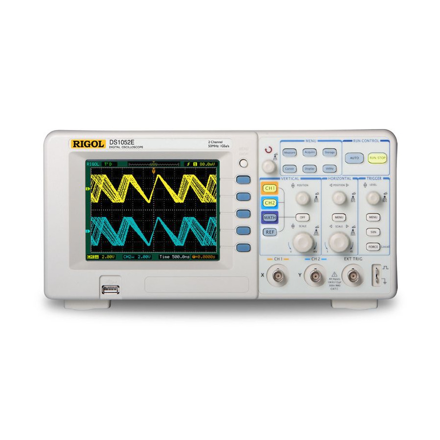 RIGOL DS1052E Digital Oscilloscope, 50 MHz, 2 Channel, 1 GS/s, 16 kpts, USB Storage, DS1000E Series