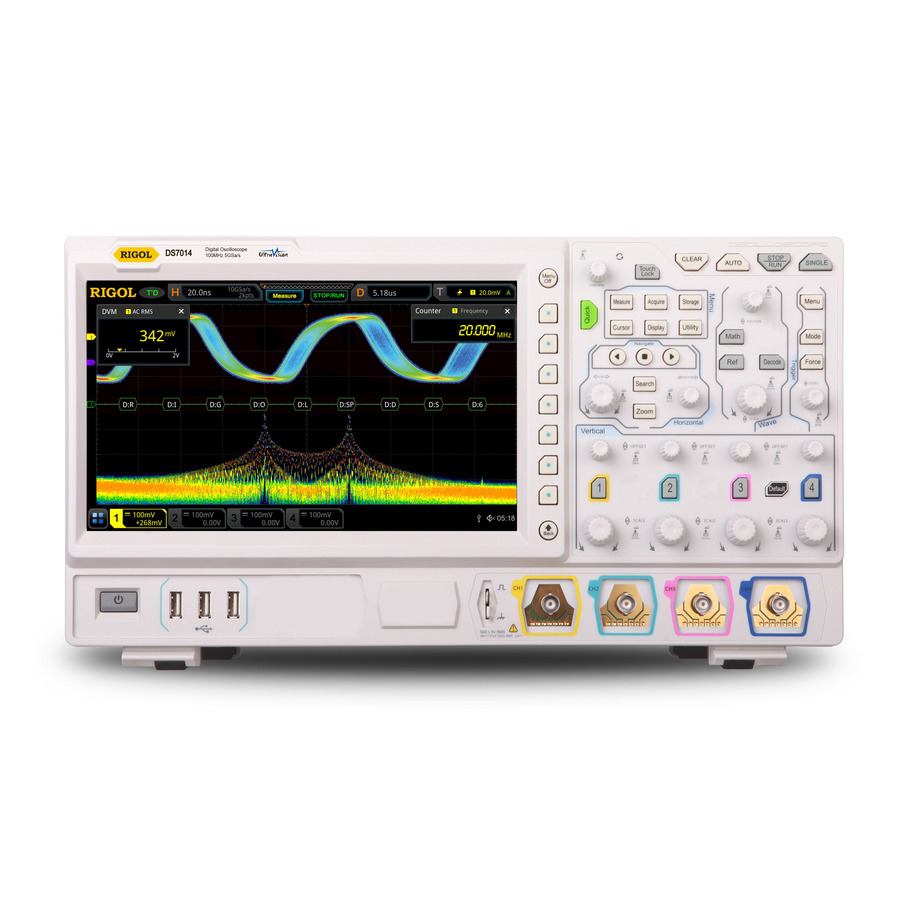 RIGOL DS7014 Digital Oscilloscope, 100 MHz, 4 Channel, 10 GS/s, 100 Mpts, DS7000 Series