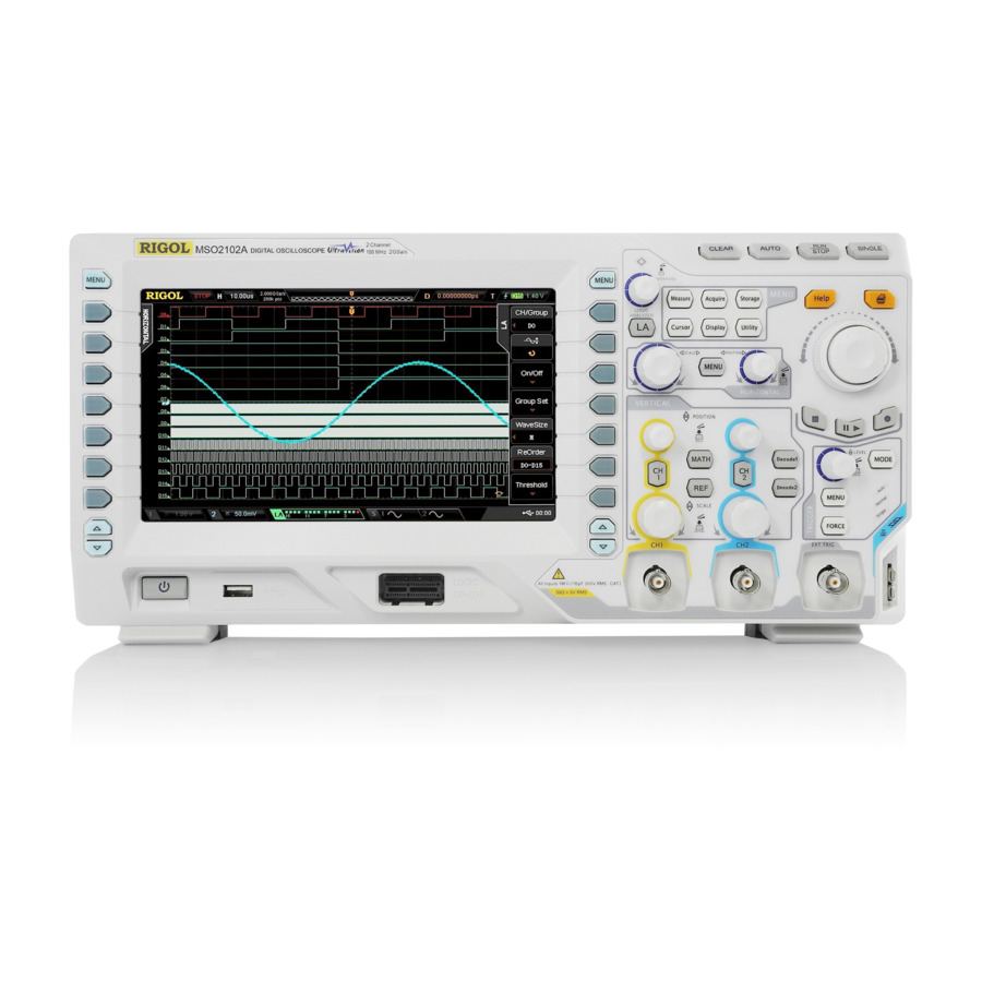 RIGOL MSO2102A Mixed Signal Oscilloscope, 100 MHz, 2+16 Channel, 2 GS/s, 14 Mpts, DS2000A Series