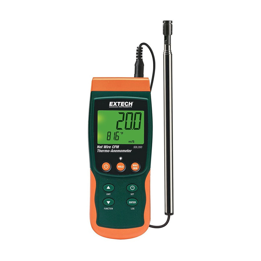 Extech SDL350-NIST Hot Wire CFM Thermo-Anemometer/Datalogger with NIST