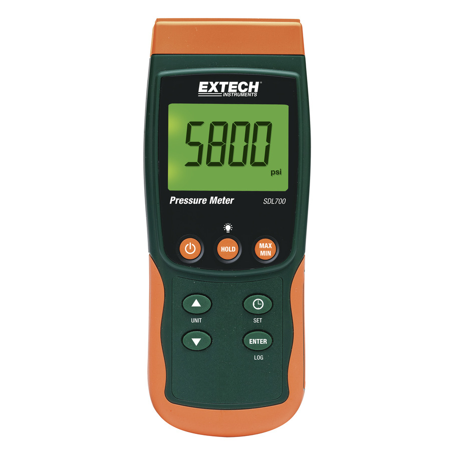 Extech SDL700 Pressure Meter/Datalogger, 10 Pressure Units, Large Display, SD Card, Excel, w/NIST