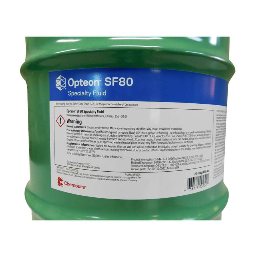 TestEquity: MicroCare SF80D Opteon SF80 Specialty Fluid, Clear, 55