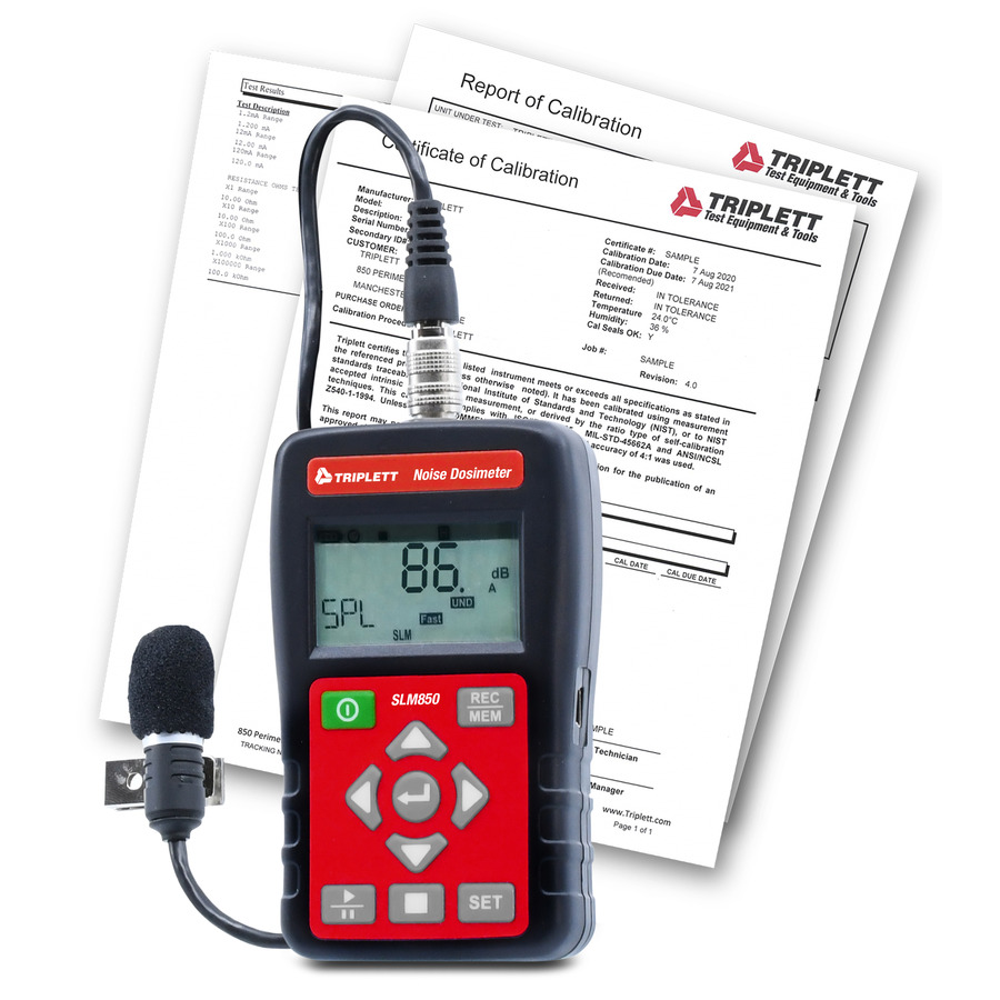 TestEquity: Triplett SLM850-NIST Noise Dosimeter/SLM Datalogger w