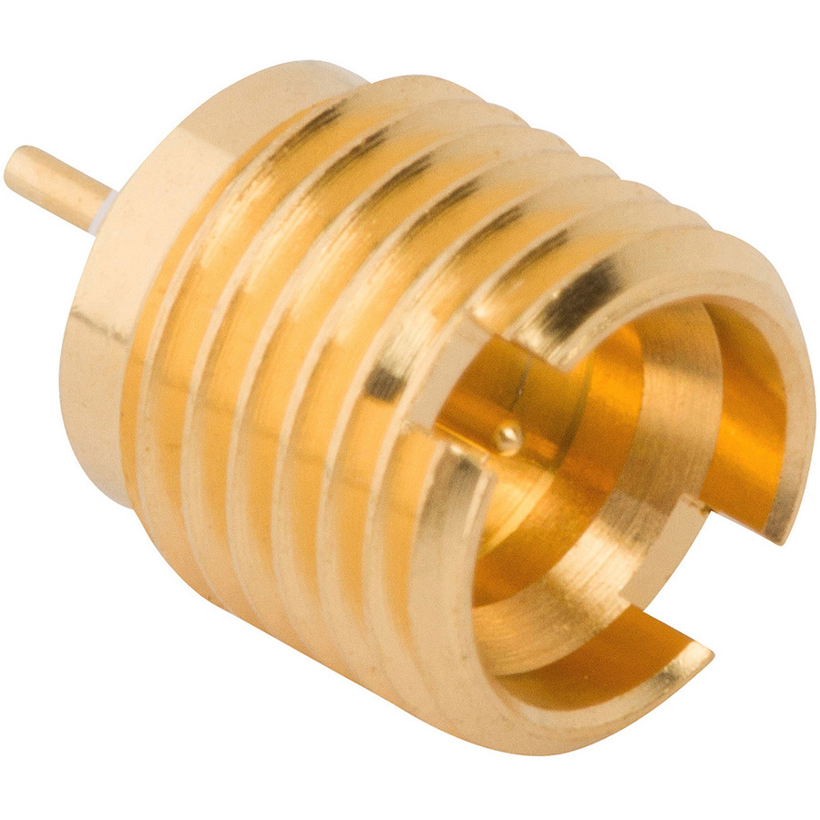 Amphenol RF SMP-MSFD-CSB RF SMP Connector, Straight, Full Detent, Jack, Round Post, Thread-in, 50 Ohm