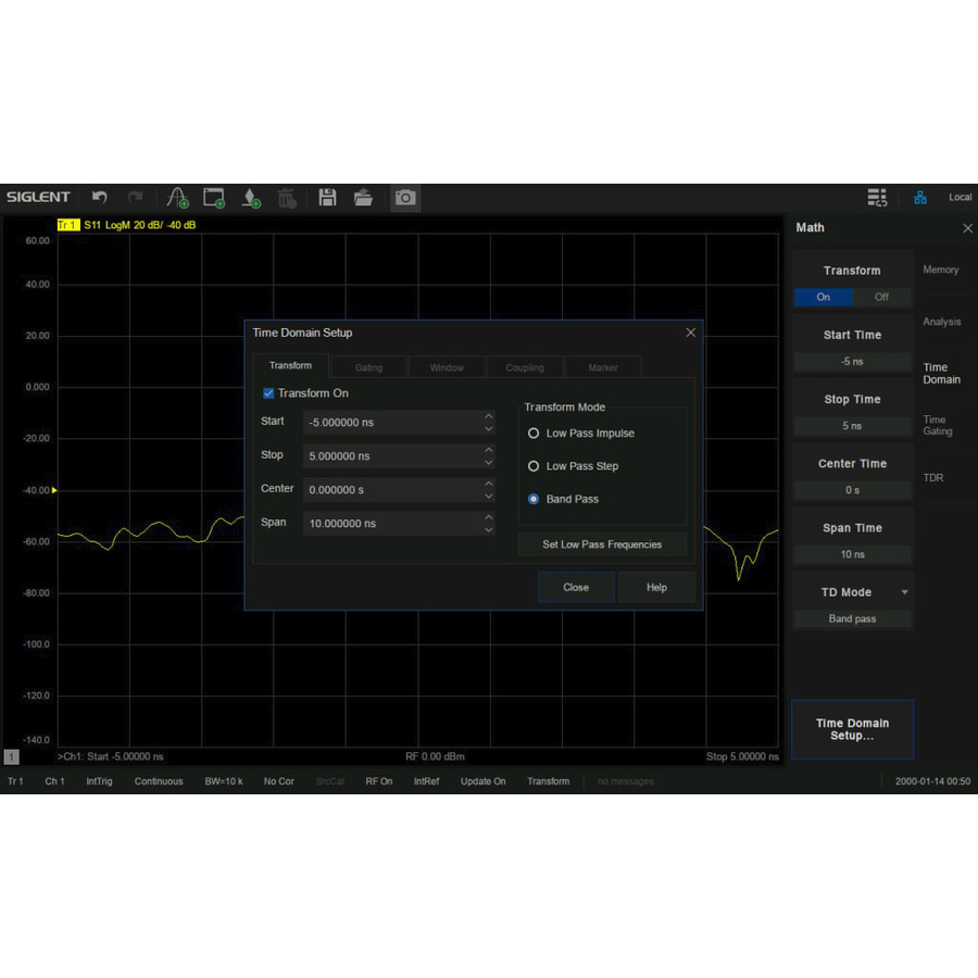 Siglent SNA5000-TDA Time Domain Analysis Software Option, SNA5000A Series