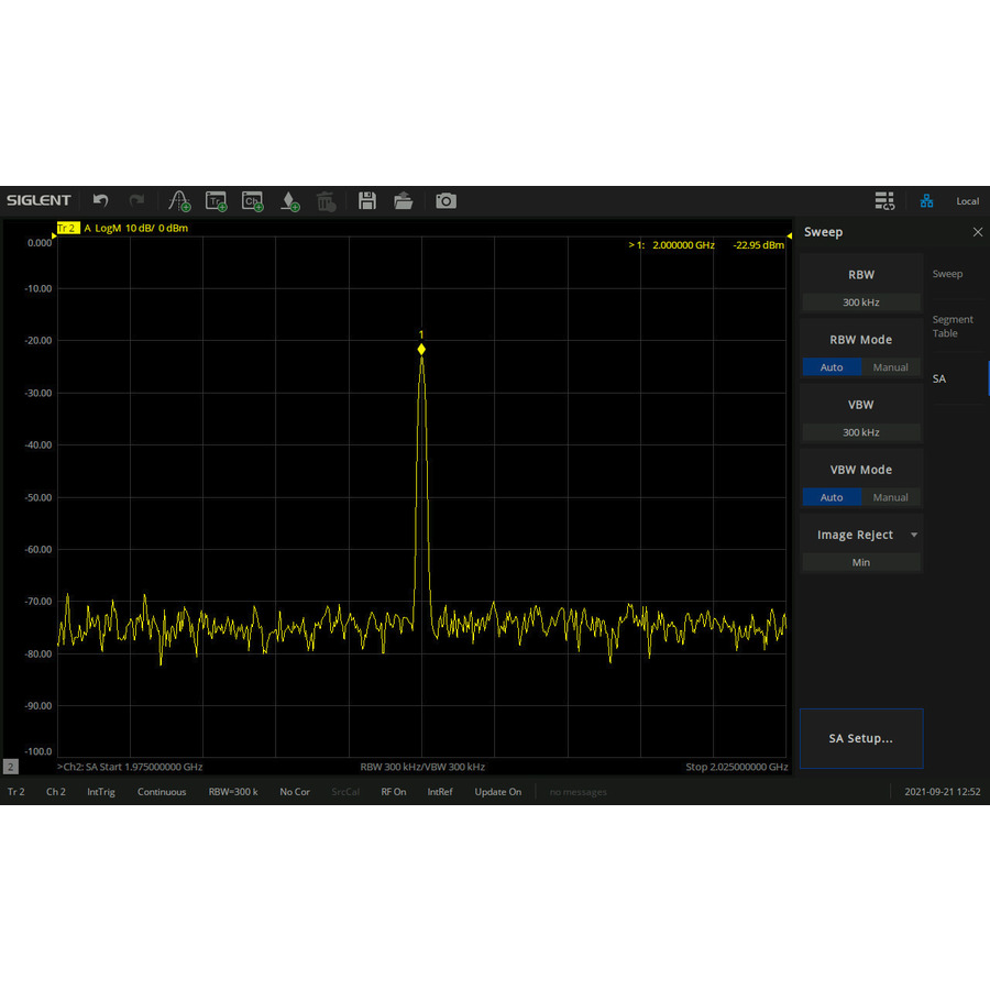 Siglent SNA5000A-SA Spectrum Analyzer Software Option, OCBW, Channel Power and Noise, SNA5000A Series