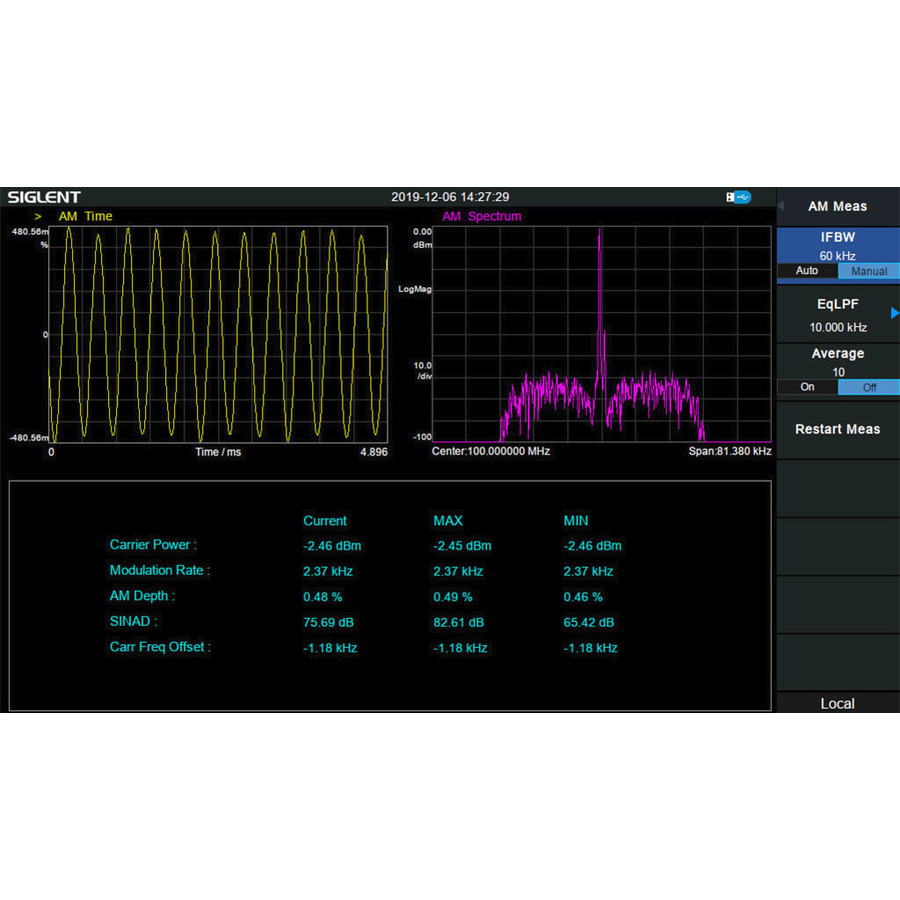 Siglent SSA3000XR-AMA Analog Modulation Analysis Option, AM/FM , SSA3000X-R Series