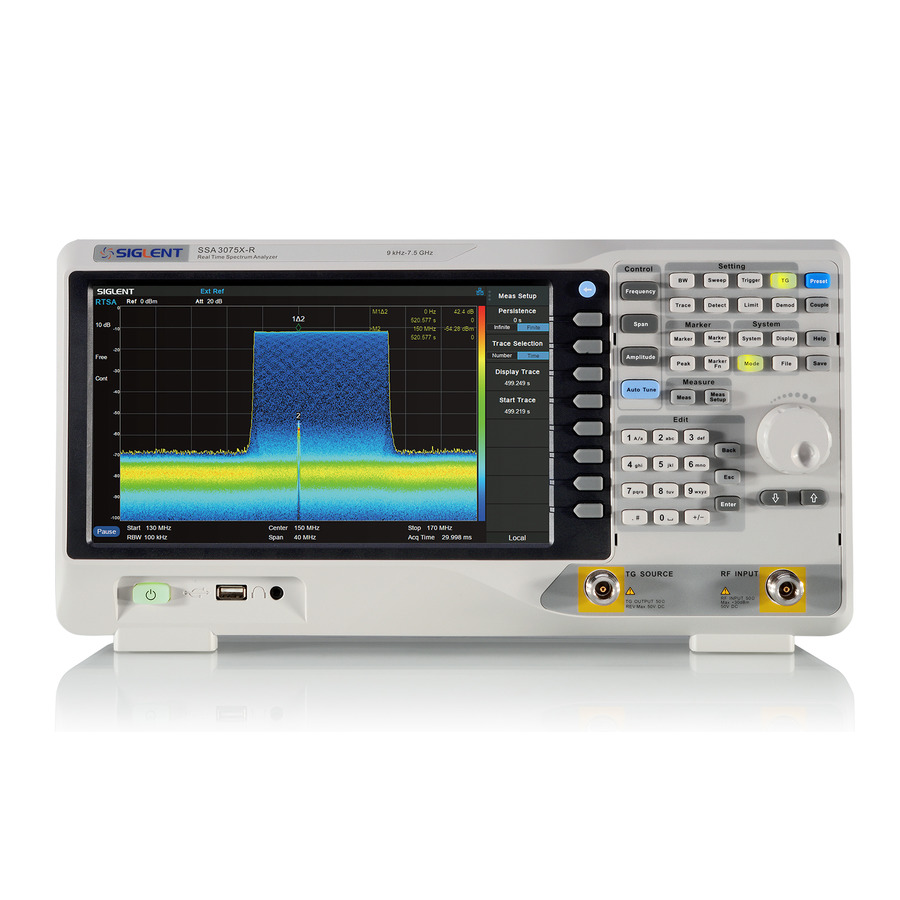 Siglent SSA3075X-R Spectrum Analyzer, 9kHz to 7.5 GHz, Real Time 25 MHz, 10.1" TS, SSA3000X-R Series