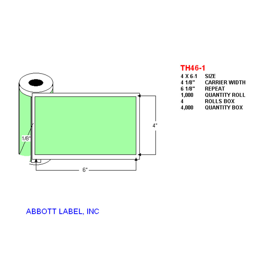 Tページ! TestEquity: Abbott Label TH46-1P Thermal Transfer Labels Roll, 7-8