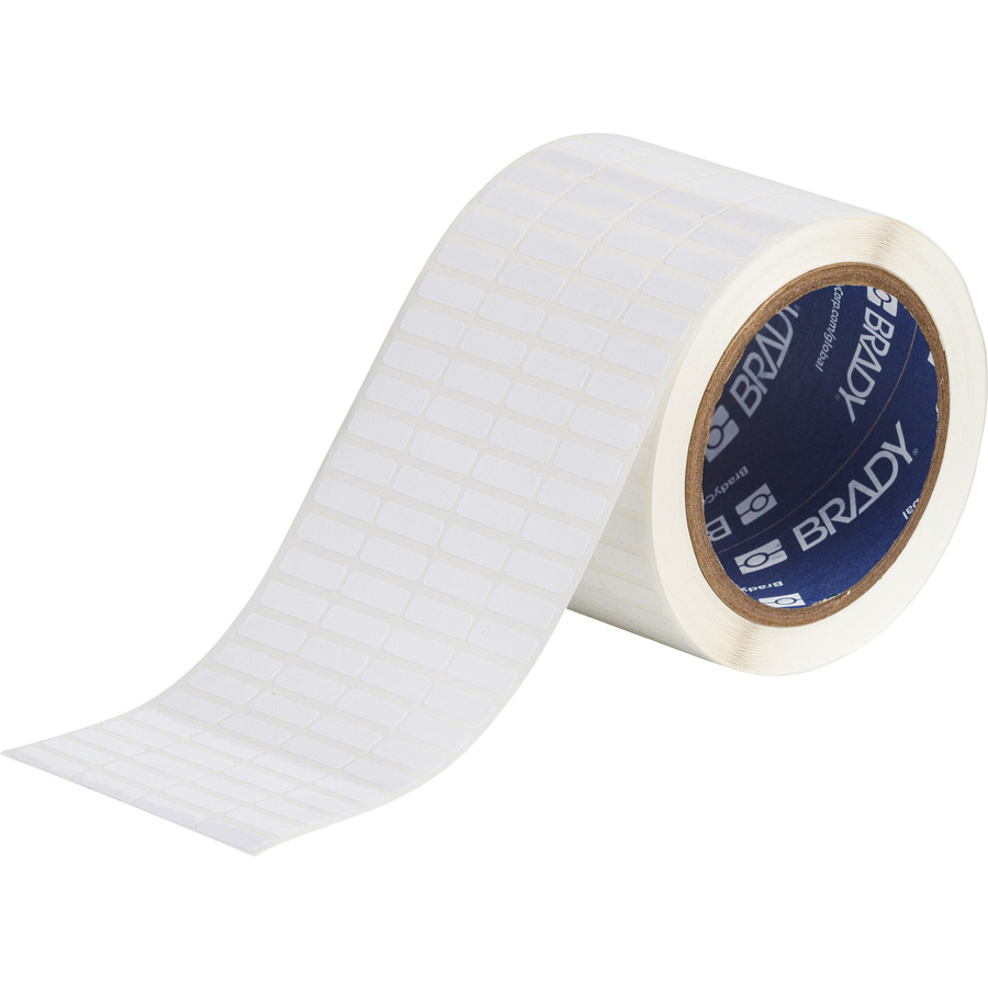 Brady THT_1-423-10 Thermal Transfer Label, .75"W x .25"H, White, 10K/Roll