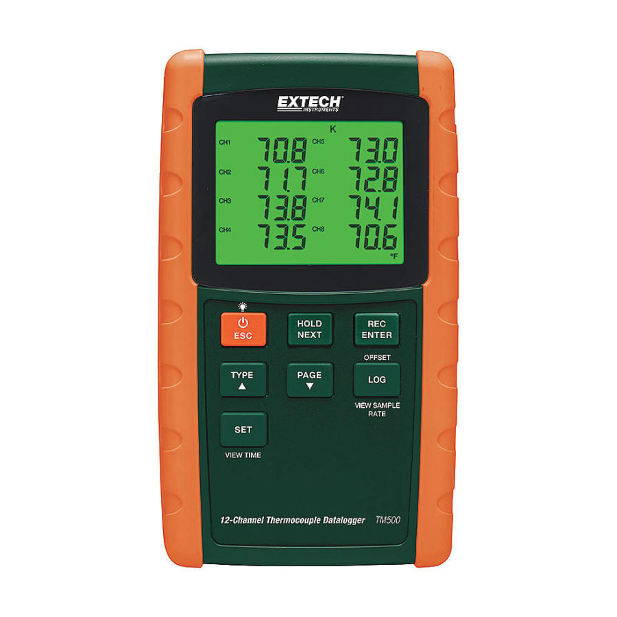 Extech TM500-NIST Datalogging Thermometer, 12-Channel with NIST