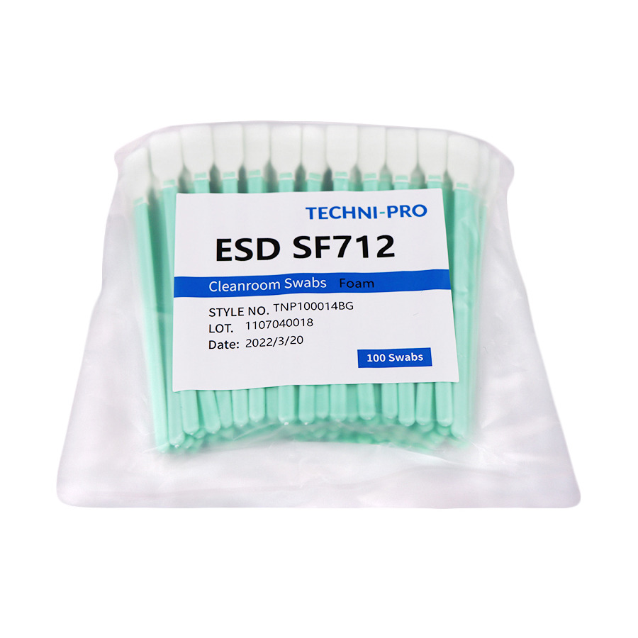 Techni-Pro FSWB712 Cleanroom ESD Foam Swab, Static Dissipative Swab Poly Handle, 100/Bg