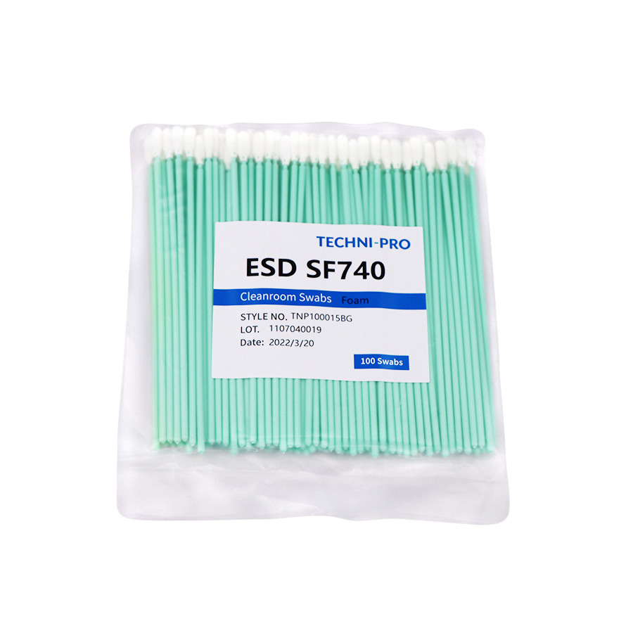 Techni-Pro FSWB740 Cleanroom ESD Foam Swab, Static Dissipative Swab Poly Handle, 100/Bg