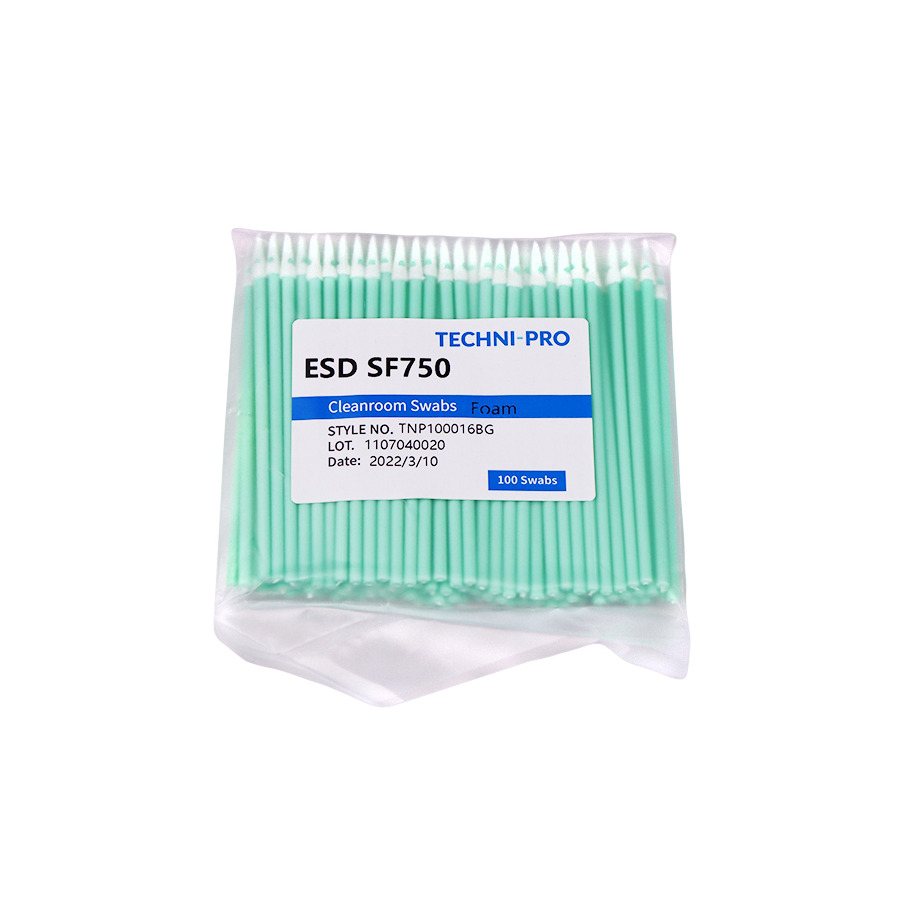 Techni-Pro FSWB750 Cleanroom ESD Foam Swab, Static Dissipative Swab Poly Handle, 100/Bg