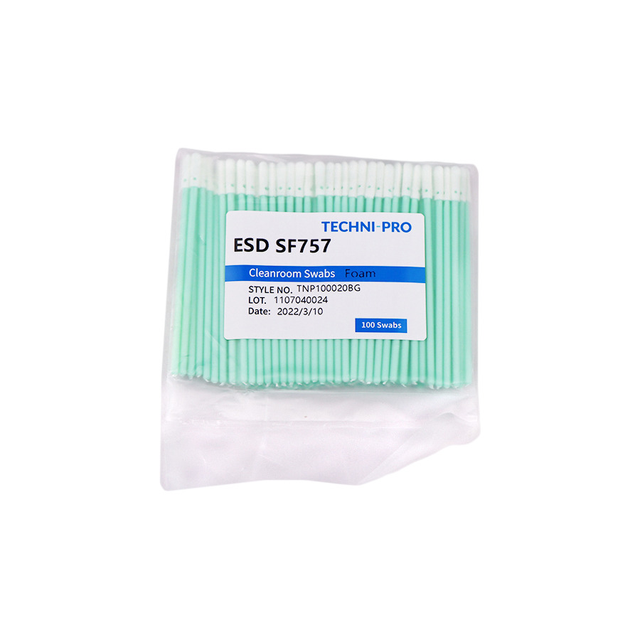 Techni-Pro FSWB757 Cleanroom ESD Foam Swab, Static Dissipative Swab Poly Handle, 100/Bg