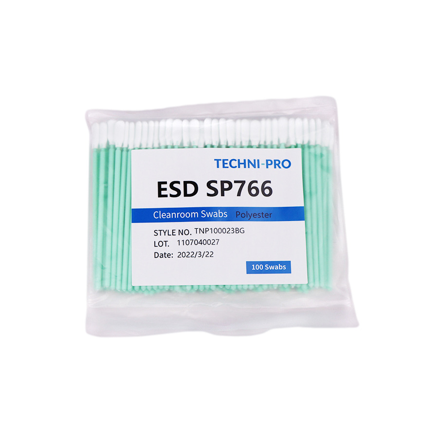 Techni-Pro PSWB766 Cleanroom ESD Polyester Knit Swab, Static Dissipative Poly Handle, 100/Bg