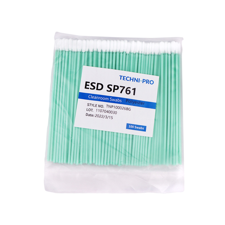 Techni-Pro PSWB761 Cleanroom ESD Polyester Knit Swab, Static Dissipative Poly Handle, 100/Bg