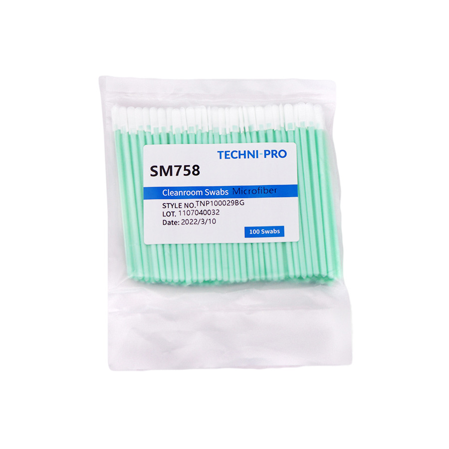 Techni-Pro MSWB758 Cleanroom ESD Micro Polyester Knit Swab, Static Dissipative Poly Hdl, 100/Bg