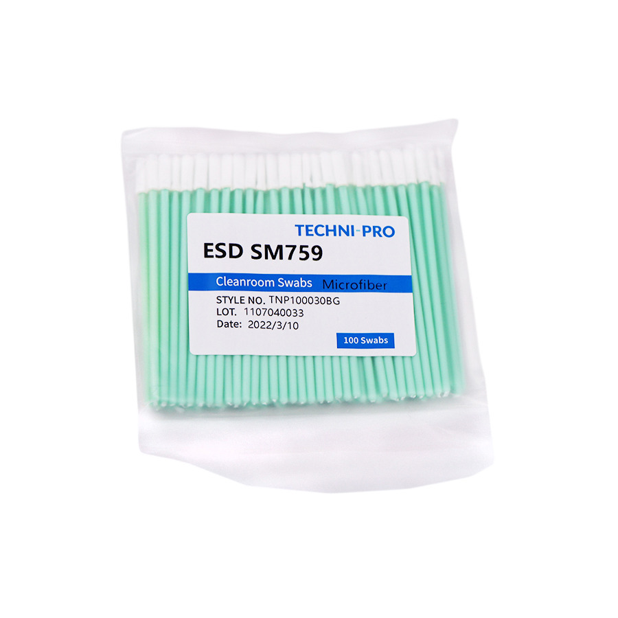 Techni-Pro MSWB759 Cleanroom ESD Micro Polyester Knit Swab, Static Dissipative Poly Hdl, 100/Bg