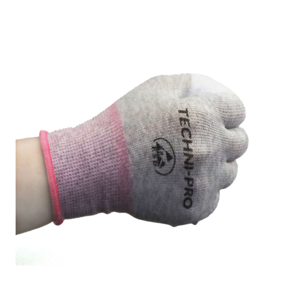 Techni-Pro ESDGlvPC-S Gloves, Knit, ESD Safe, Palm Coated, Polyurethane, Small