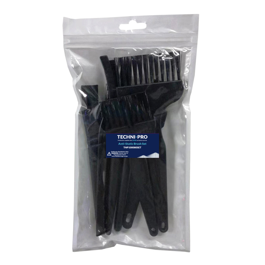 Techni-Pro ESDBRSHSET Brush Set, Anti-Static, ESD-Safe, 8 Pcs.