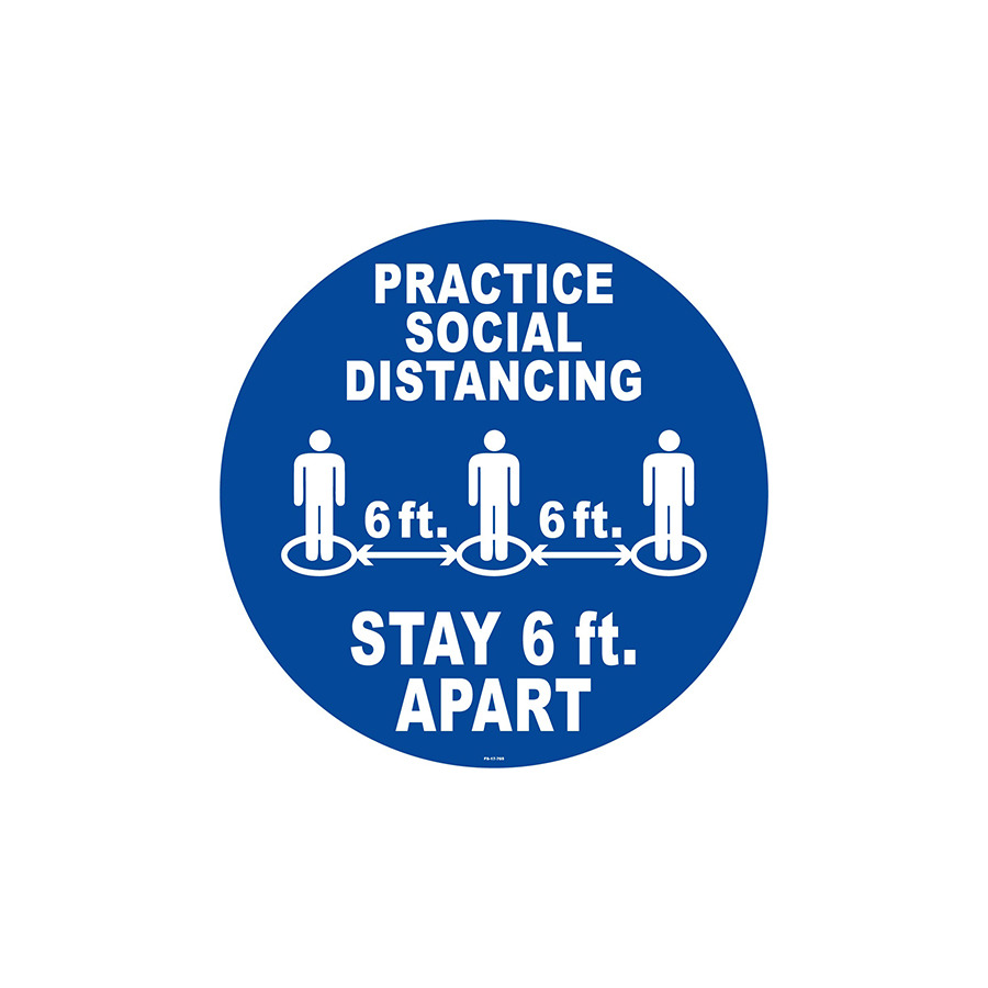 Stranco FS-17-705 Practice Social Distancing Floor Sign, 17" diameter