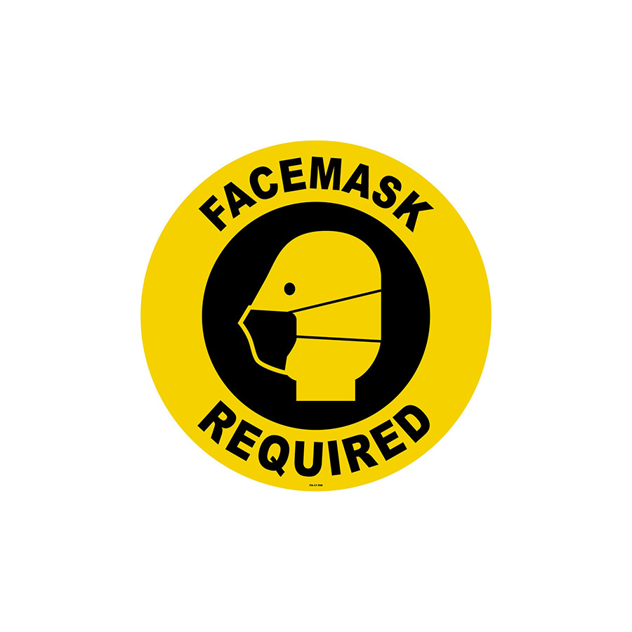 Stranco FS-17-708 Facemasks Required Sign, 17" diameter