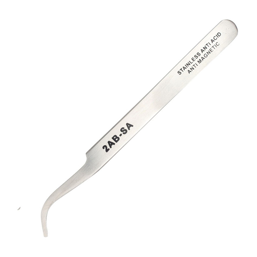 TechniPro TST2ABSA Tweezers, Economy, Curved Blunt Point, 4.5