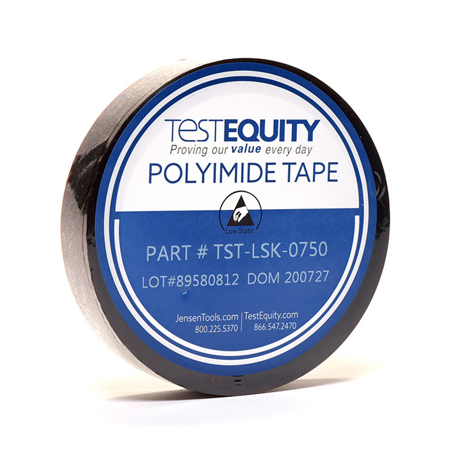 Techni-Pro TST-LSK-0750 Kapton Tape, Low Static , 3/4"x36Yds, 3" Core, 2.5mil, Silicone Adhesive