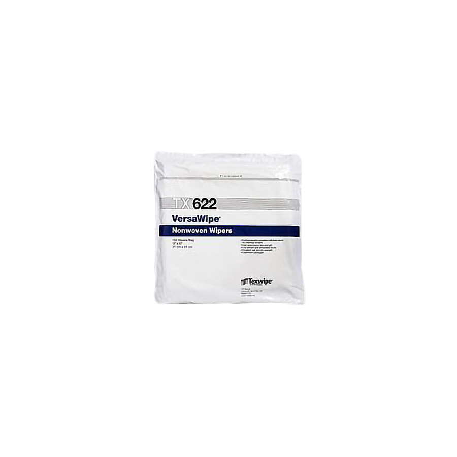 ITW Texwipe TX622 Cleanroom Wipes, VersaWipe General Purpose Nonwoven Blend, 12"x12", 10 Bag/Case