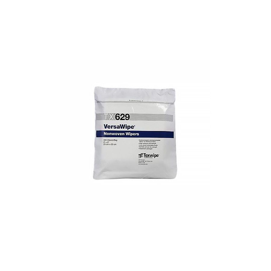 ITW Texwipe TX629 Cleanroom Wipes, VersaWipe General Purpose Nonwoven Blend Wipers, 9"x9", 300/Bag