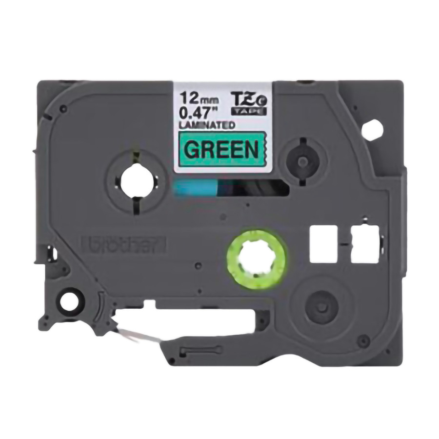 TestEquity: Brother TZE-731CS Laminated Label Tape, Green, Black