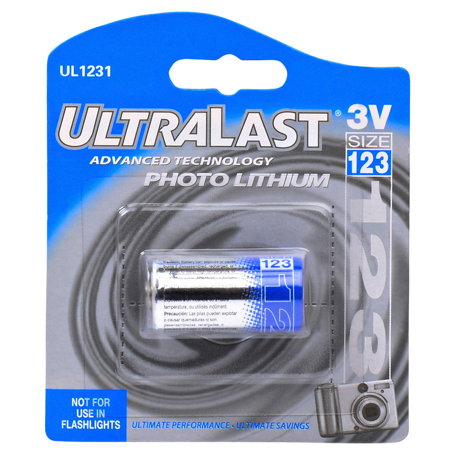 Ultralast UL1231 Photo Battery, 3V, 1300 mAh Capacity, Lithium