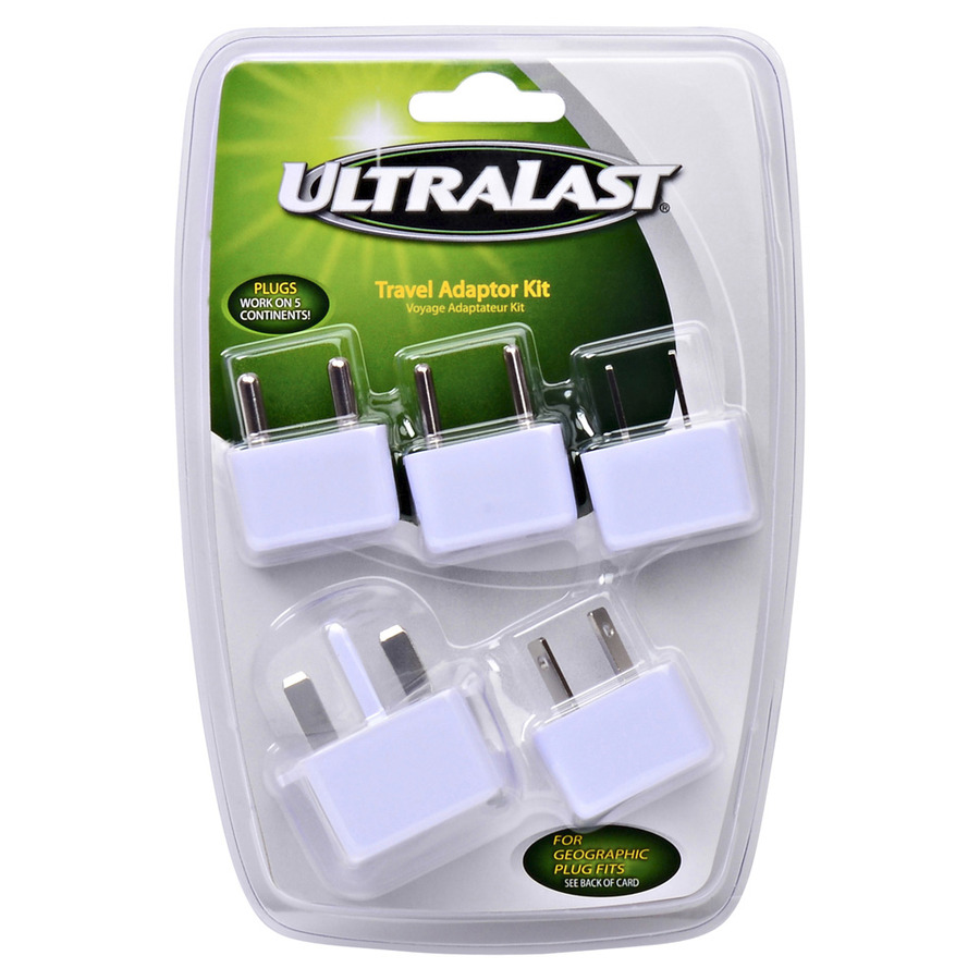 Ultralast ULTA5 International Travel AC Adaptor Kit, 5 Plugs, Converts To UK, EU And AU