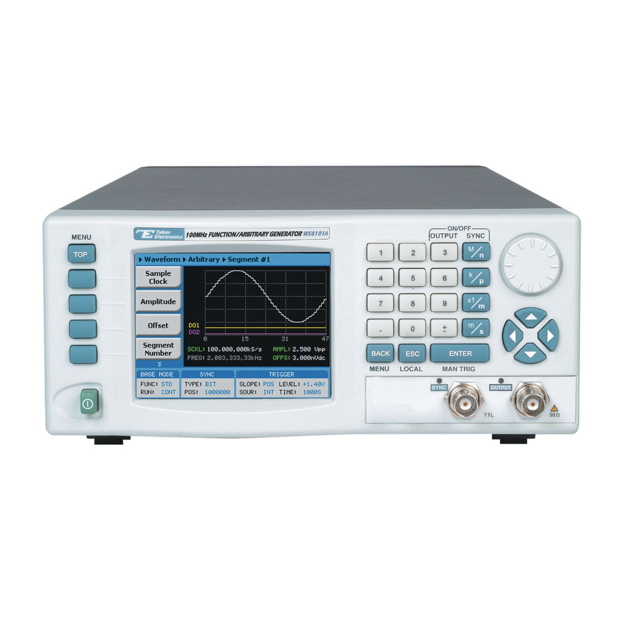 Tabor WS8101A Arbitrary/Function Generator, Single Channel, 100MHz, WS Series