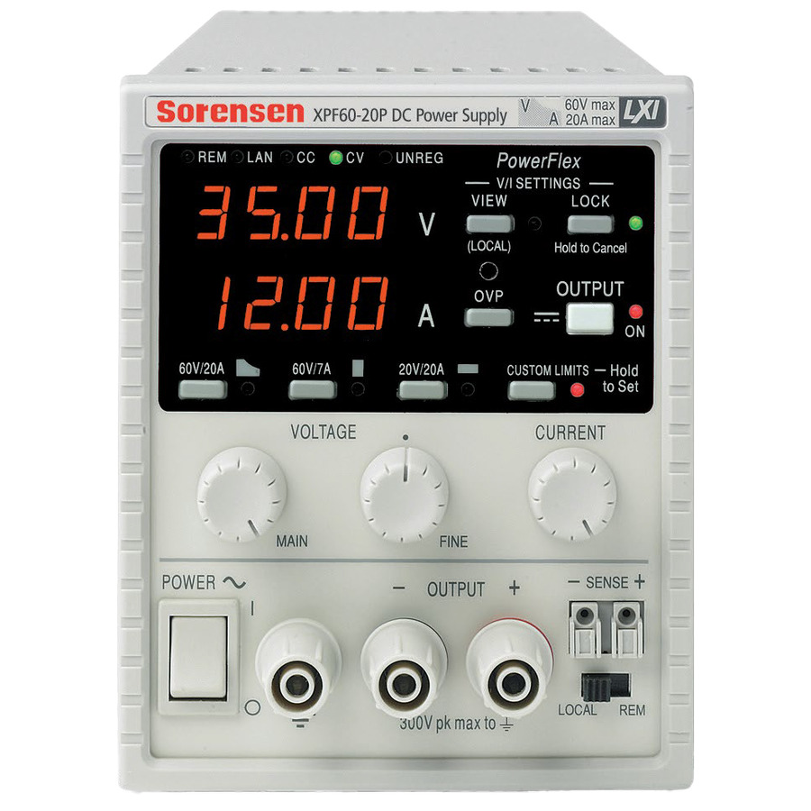 TestEquity: Sorensen XPF60-20S DC Power Supply, Single Output, 20A
