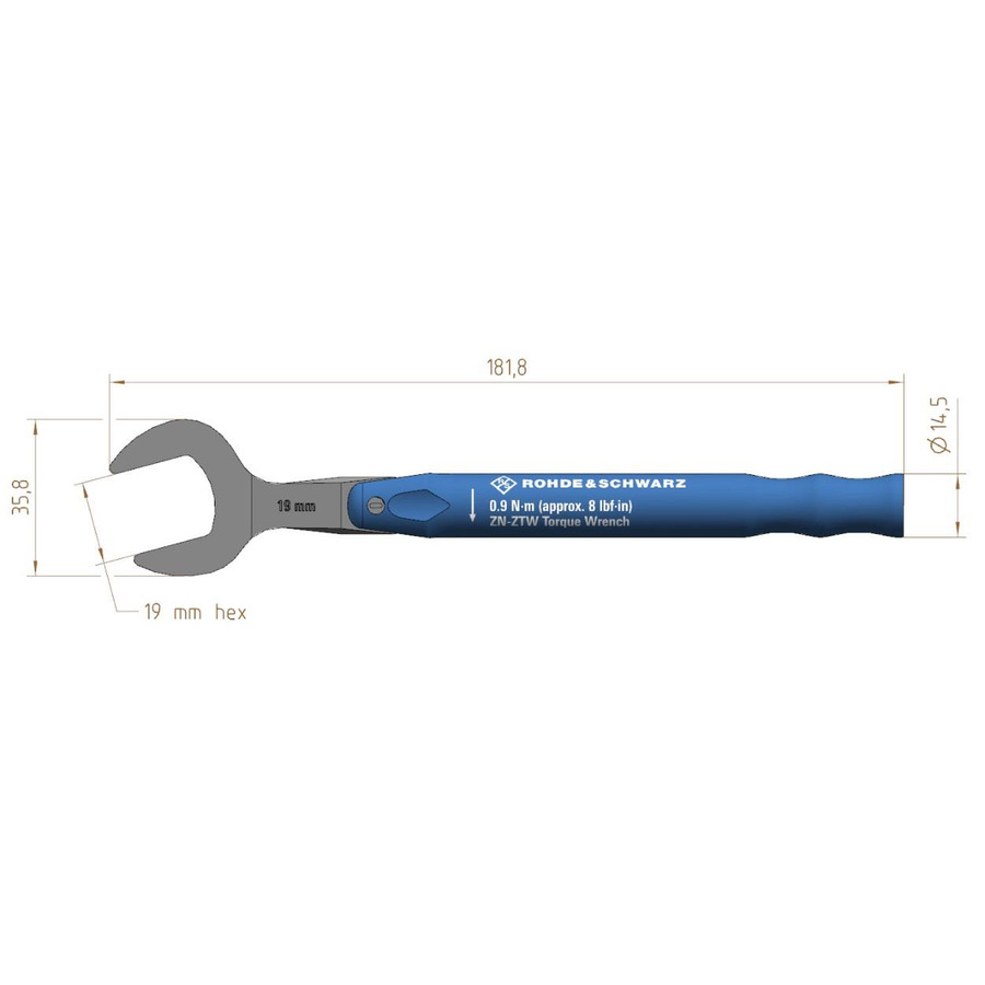 TestEquity: Rohde & Schwarz ZN-ZTW.19 Torque Wrench, 19mm, 0.9 Nm