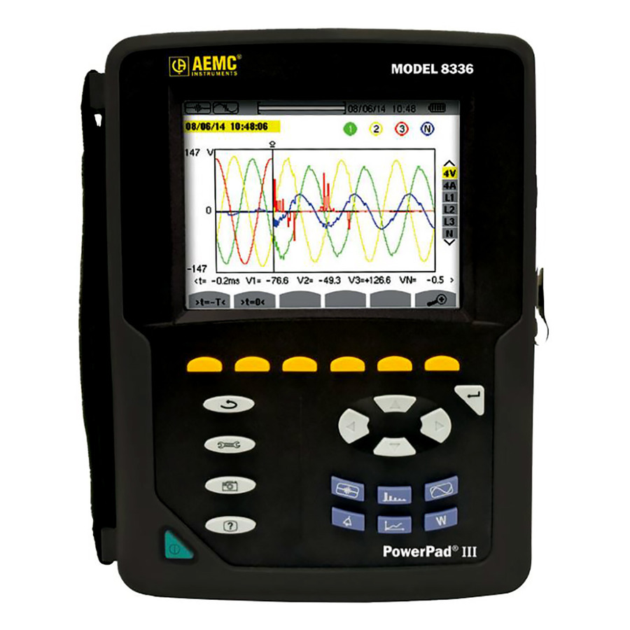 AEMC Instruments 8336 Power Quality Analyzer, 3 Phase, 600V, 4 Sensors, 8300 Series