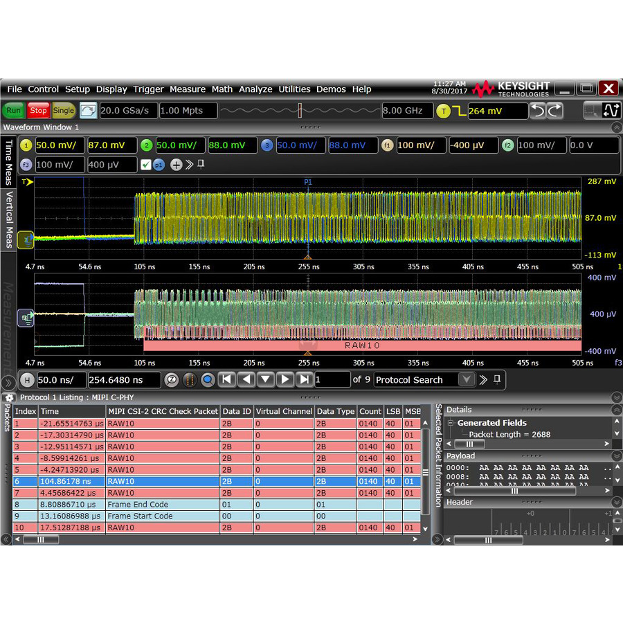 Keysight D9010MCDP/R-B5P-001-A/R-B6P-001-Y Decode/Trigger Software/Support, Infiniium Series