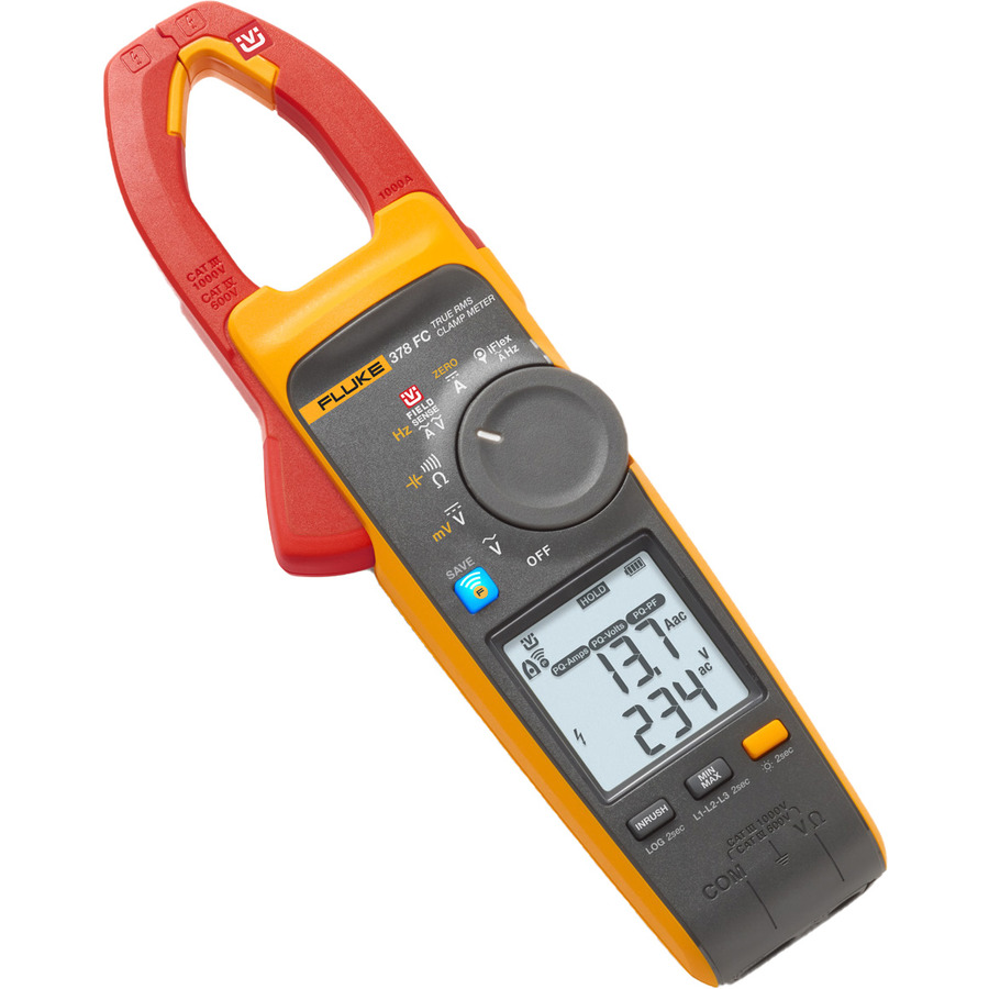 Fluke FLUKE-378 FC AC/DC Clamp Meter, True-rms, 1000V, 1000A/2500A, iFlex Probe, 37X Series