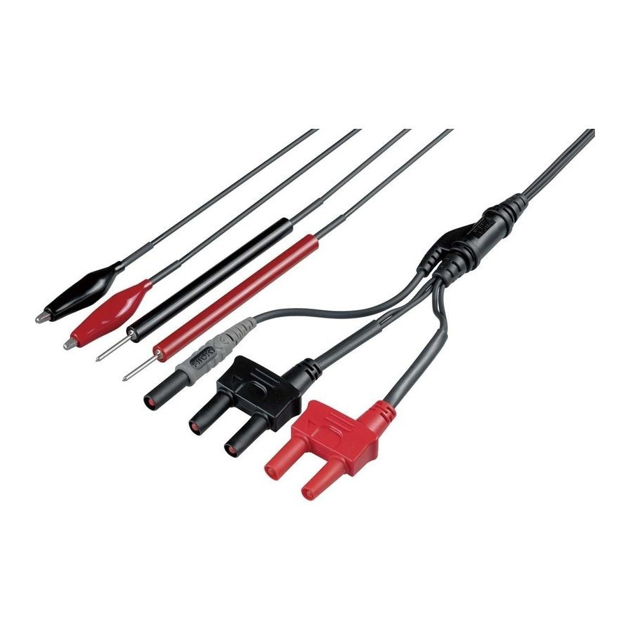 Hioki L2104 4-Terminal Lead, Black/Red, Probe 149mm, 4.92 ft OAL