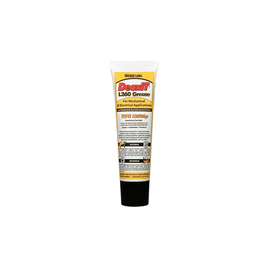 Caig Labs L260-A8 Lithium Grease Lubricant, Aluminum Particles, DeoxIT Series, 226g Squeeze Tube